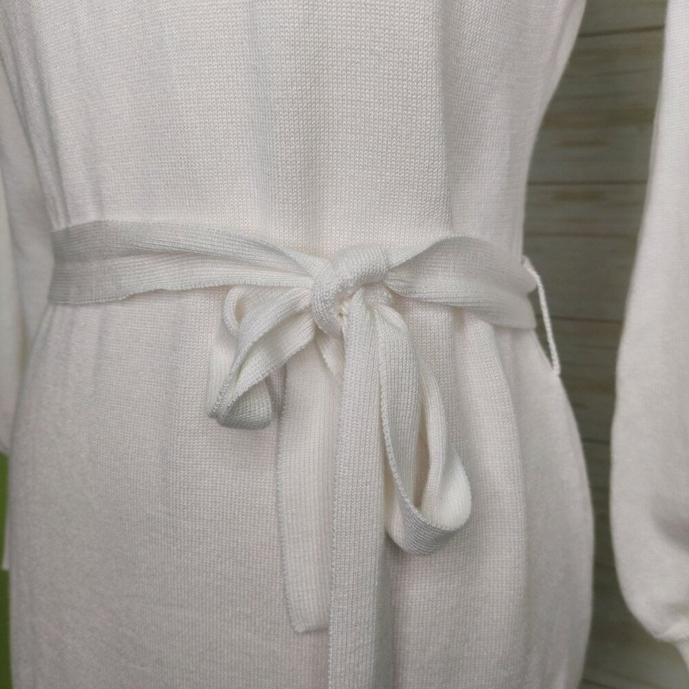 Sam Edelman White Cowl Neck Sweater Dress White Size Medium Chic Fall/Winter - Picture 8 of 15